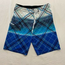 Quiksilver Men's White and Blue Ombre Board Shorts Size 38 Polyester - $19.00