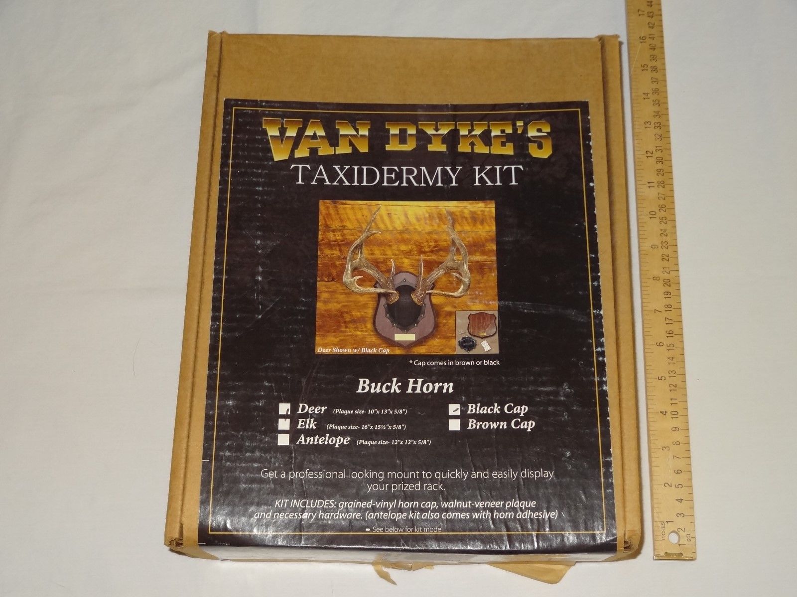 Van Dyke’s Deer Buck Horn Mounting Taxidermy Kit Black Cap Walnut
