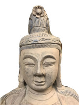 Large 23&quot; Carved Wood Tibetan Lalitasana Sitting Buddha Royal Position - $296.95