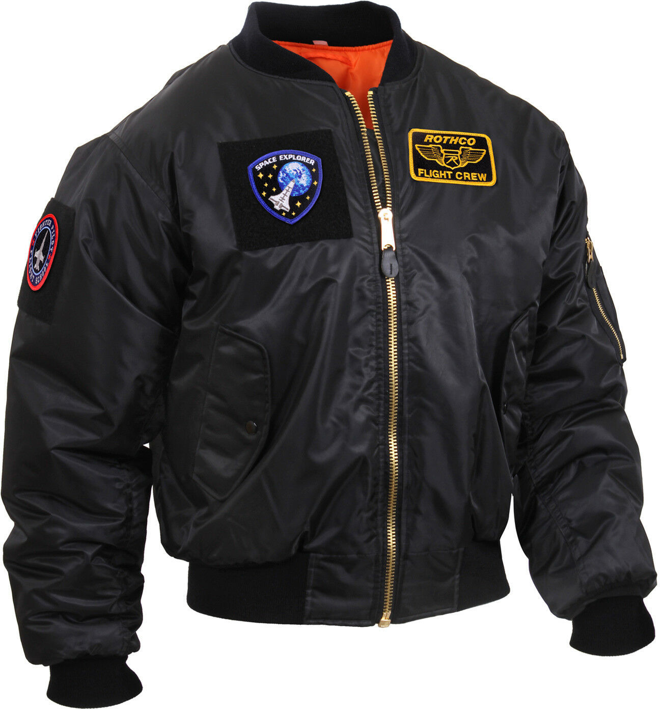 Mens Military Air Force Style MA-1 Flight Jacket with 5 Removable ...
