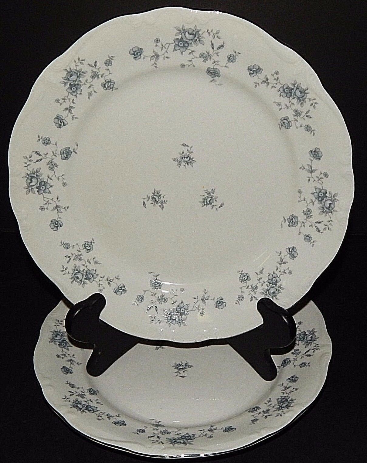 Bavaria Germany Saucer Bread and Butter Plate Berry Bowl Dinner Plate 5 piece place setting Blue Garland Johann Haviland Coffee Cup