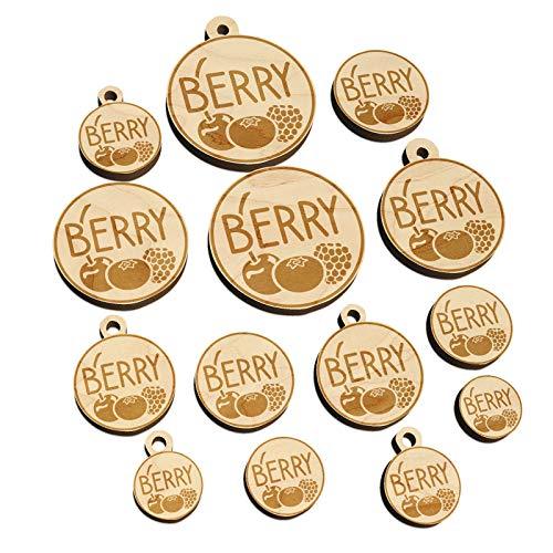 Berry Text with Image Flavor Scent Mini Wood Shape Charms Jewelry DIY Craft - 12