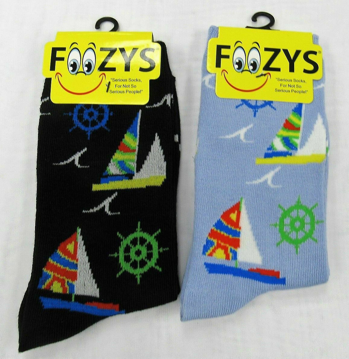 Sailing Away Nautical Sailboat Boat Sea Ocean Ship 2 Pairs Foozys Women's Socks