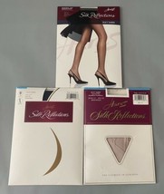 Lot Of 3 Hanes Silk Reflections Sheer Pantyhose Size CD Control Top Mixe... - $14.75