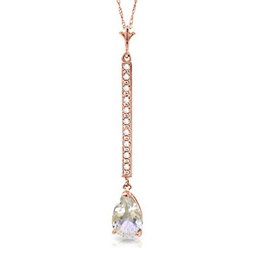 Galaxy Gold GG 1.8 Carat 14k 22 Solid Rose Gold Necklace with Natural Diamonds