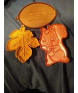 3 Vintage Hallmark Cookie Cutters Squirrel W/acorn football Leaf FALL Ha... - $11.99