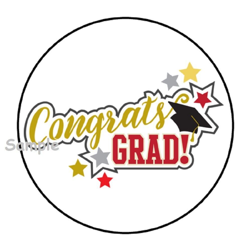 30 Congrats Grad Envelope Seals Labels Stickers 1.5