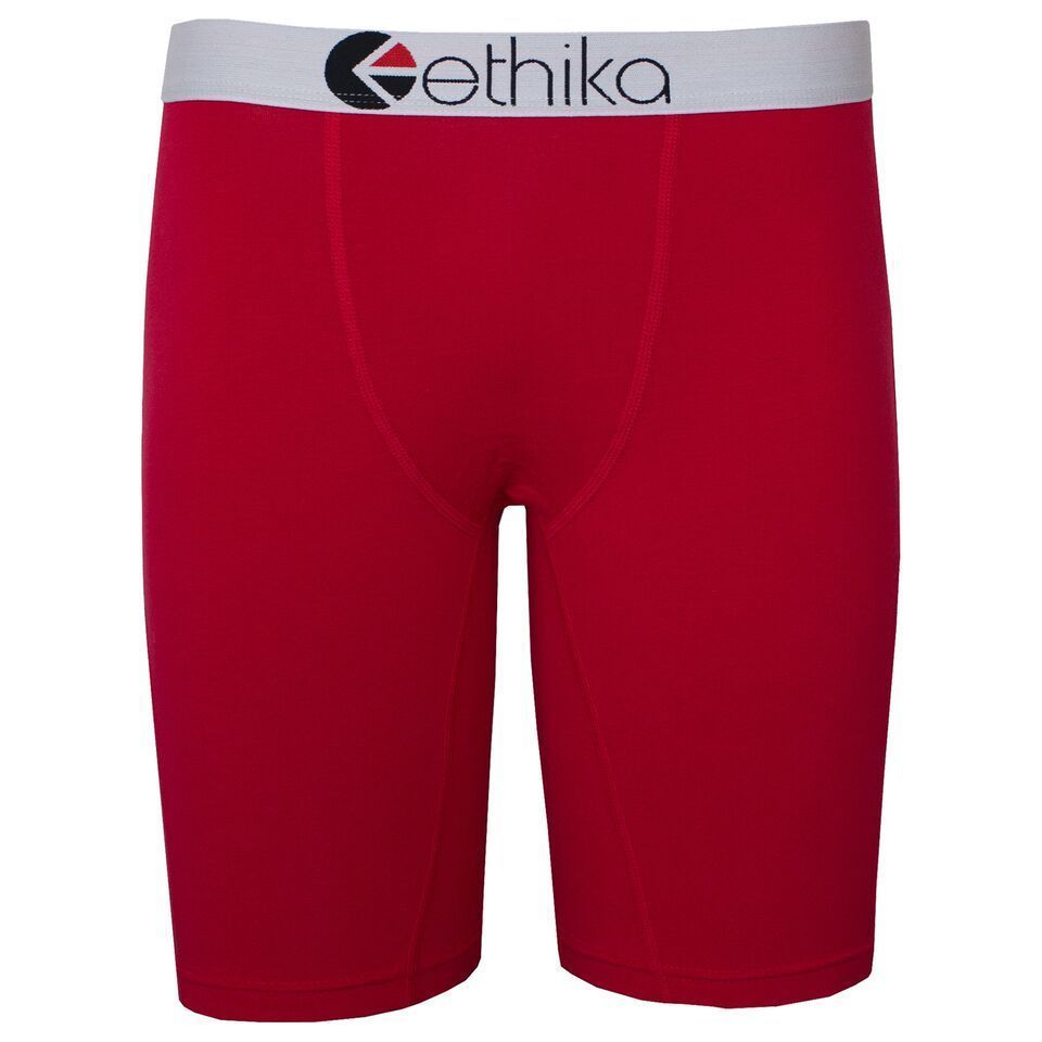 ETHIKA THE STAPLE FIT RED AND WHITE MENS UNDERWEAR NO RISE BOXER SHORTS ...
