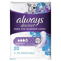 Always Discreet, Incontinence Pads, Moderate, Regular Length, 20 Count Size - 1 