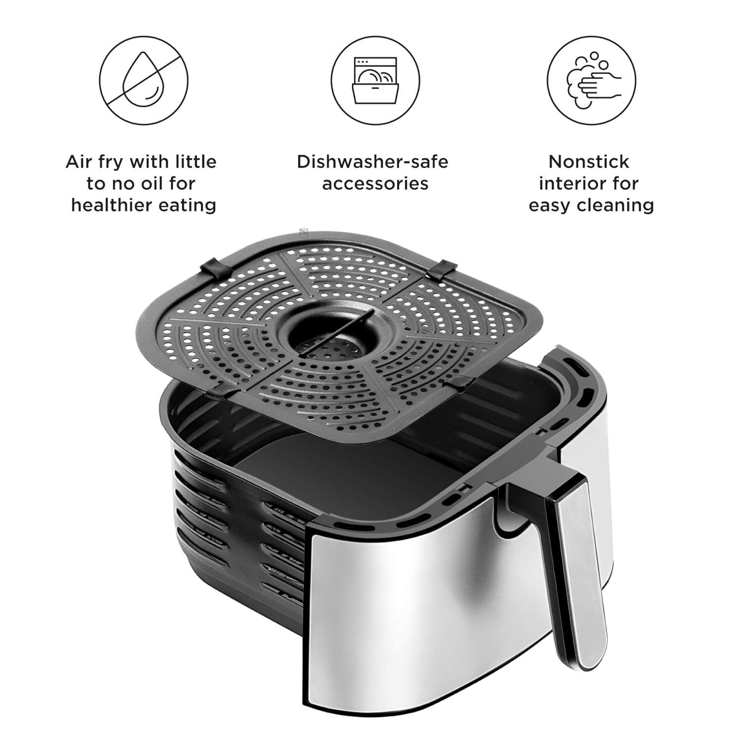 Air Fryers, Gourmia GAFW598 5-Quart Digital Air Fryer + Waffle Maker - No  Oil Healthy Frying - 7 One-Touch Cooking Functions with Waffle Maker Insert  - Easy Clean-Up - Recipe Book Included