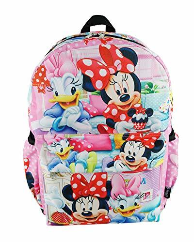 Minnie Mouse Deluxe Oversize Print Large 16 Backpack with Laptop Compartment -