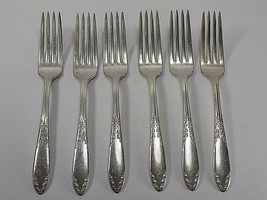 1936 National Silver Company King Edward Pattern Large Dinner Forks Set Of 6 - $23.75