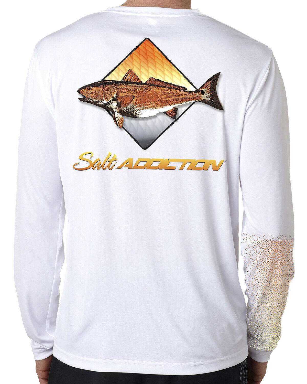 Salt Addiction long sleeve microfiber flats fishing t shirt uv upf 50+ redfish