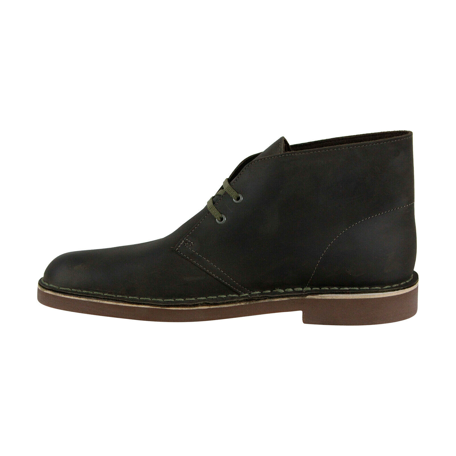 Clarks Bushacre 2 Men's Green Leather Casual Desert Boot - Casual
