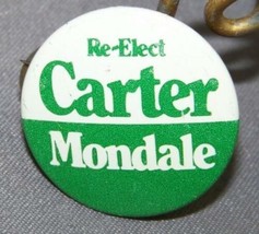 Vintage Presidential Political Campaign Pinback Button Carter &amp; Mondale - $9.66