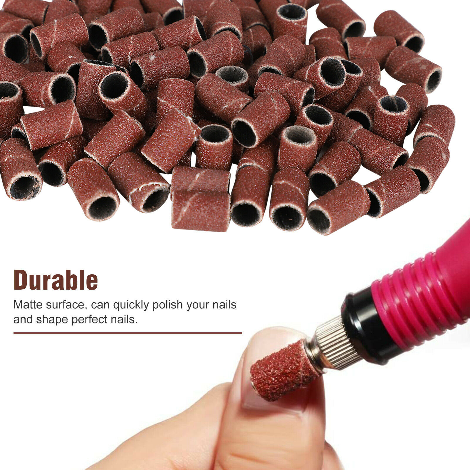 100 Pieces Extra Coarse Grit 80 Sanding Bands for Nail Drill Bits File