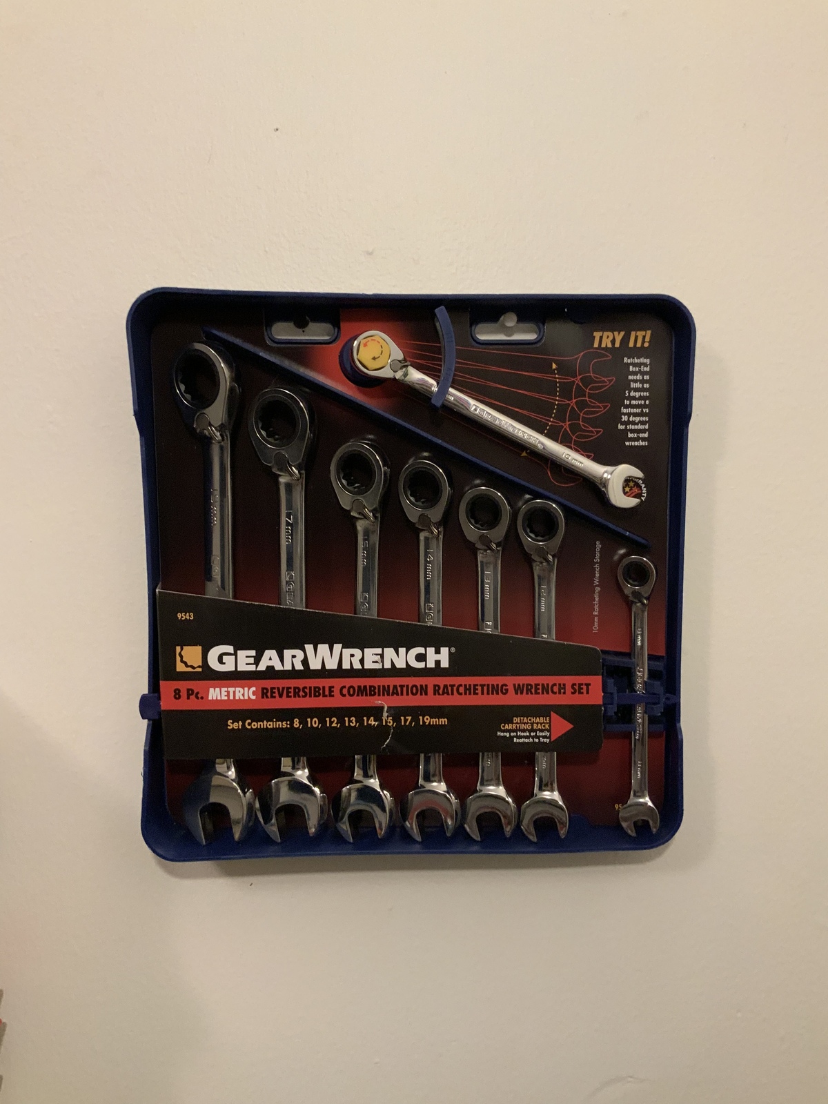 GearWrench 9543 8 piece metric wrench set Reversable
