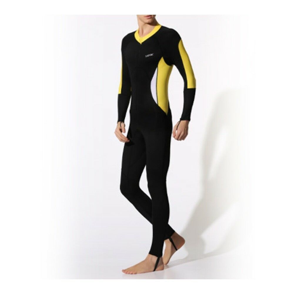 S016S017S018 One-piece Diving Suit Wetsuit Surfing yellow unhooded XS - Men