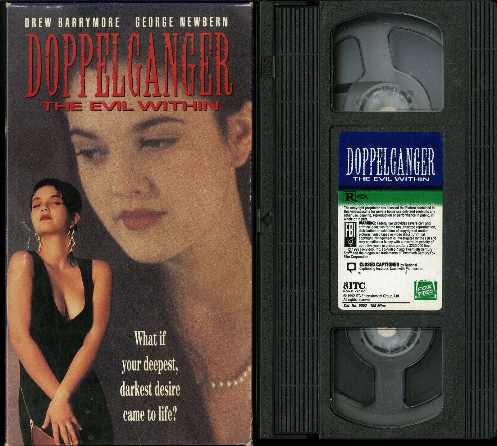 DOPPELGANGER VHS DREW BARRYMORE LESLIE HOPE SALLY KELLERMAN FOX VIDEO ...