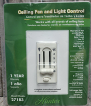 Hunter 27183 4-Speed Ceiling Fan And Light Dual-Slide Preset Switch Control - $21.77