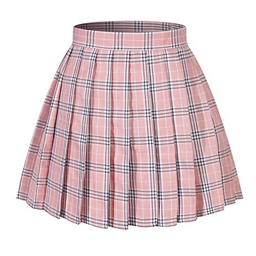 Beautifulfashionlife Women`s Japan School Plus Size Plain Pleated Summer Skirts