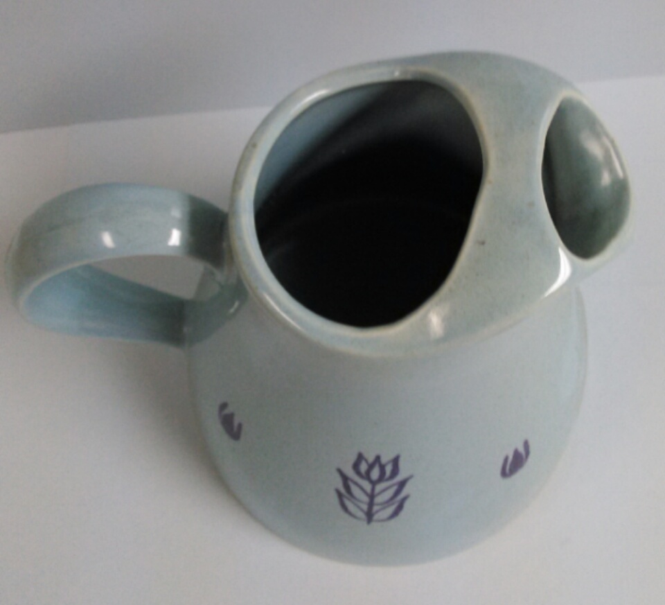 Vintage Cronin Pottery - Blue Tulip 7 Inch Pitcher - Pitchers