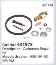 Tecumseh 631978 Carburetor Repair Kit H80 Hh40 Hh50 Hh60 Hh70 - $12.48
