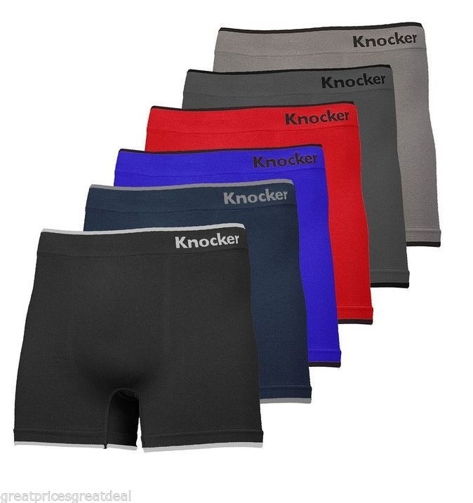 6pk Men's Seamless Athletic Compression Boxer Briefs Shorts Underwear