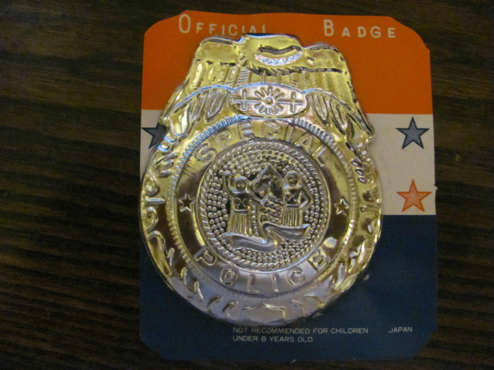 1950s toy police badge for kids, mint Cowboy, Western