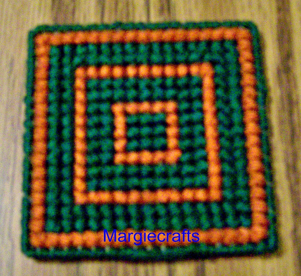 Fall Coasters Plastic Canvas Handmade Cross Stitch Square Coasters Holiday Holiday