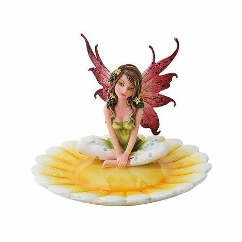 PTC 6.25 Inch Resin Jewelry Holder Tray Dish Fairy Figurine on Daisy - $27.22