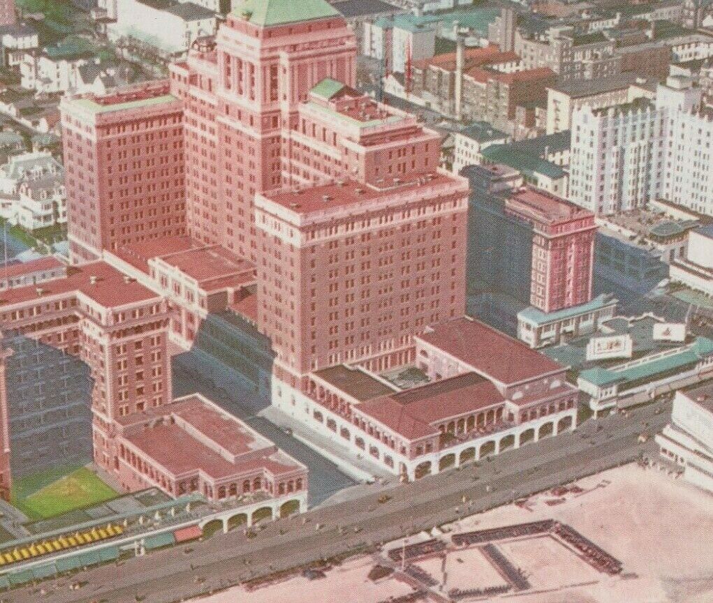 Birds eye view ChalfonteHaddon Hall hotel Atlantic City New Jersey D710x Topographical Postcards