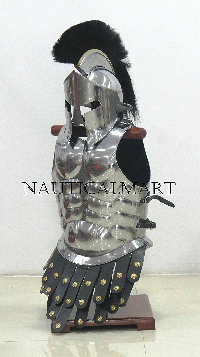 Handcrafted Medieval 300 roman spartan armor helmet w/ solid muscle armor jacket