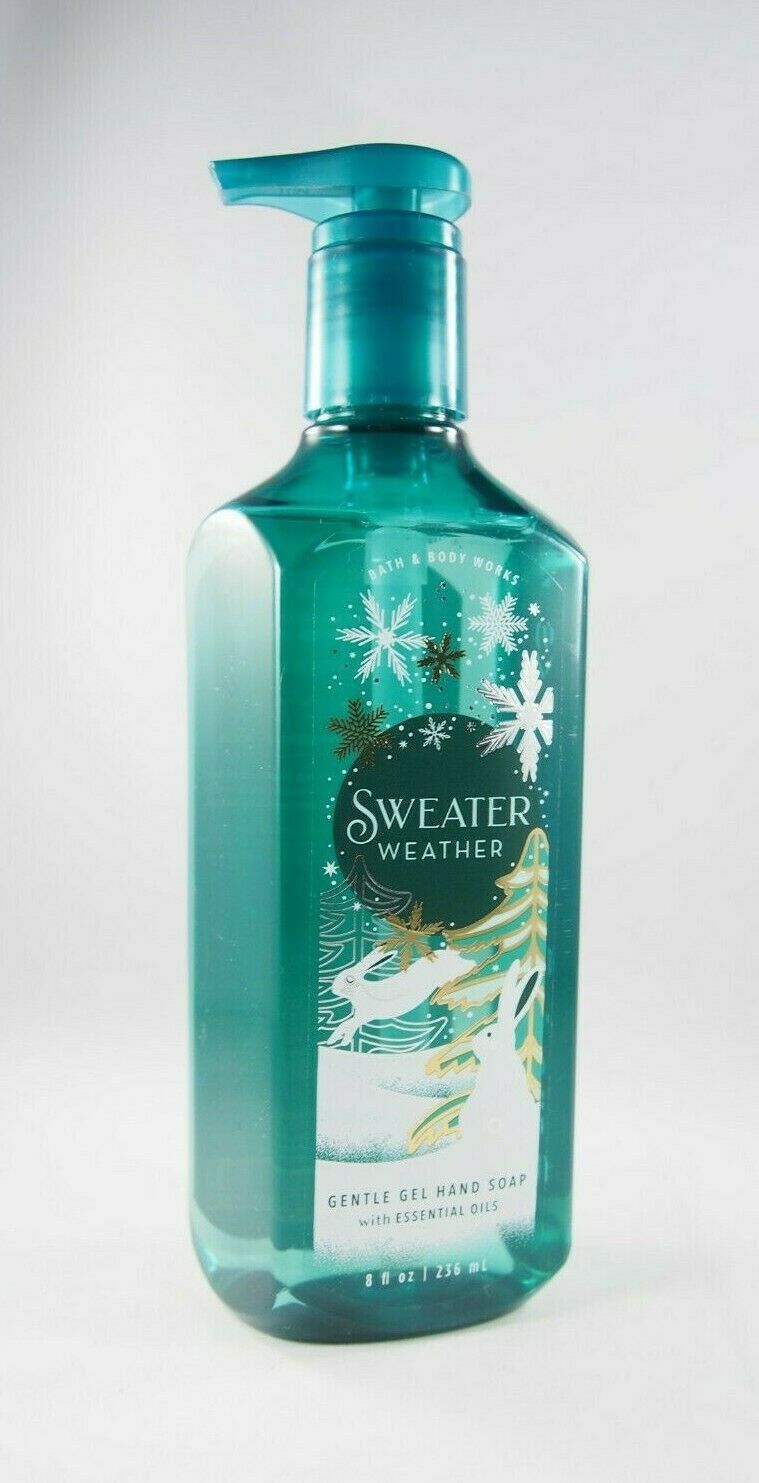 (1) Bath & Body Works Turquoise Sweater Weather Gentle Gel Hand Soap 8oz