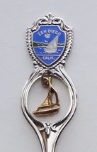 Collector Souvenir Spoon USA California San Diego Sailboat Charm Emblem Map - $4.99