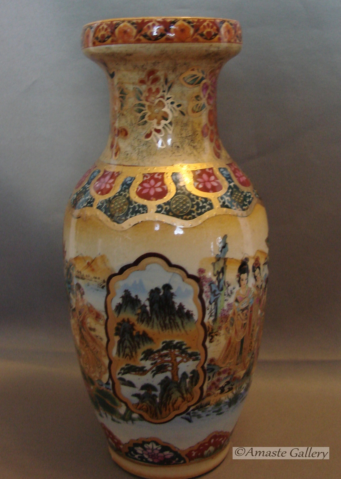 A Satsuma 8 1/4 inch Vase Tactile, Touchable; HandPained; Made in China Vases & Jars