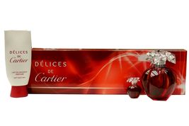 Cartier Delices De Cartier Perfume 3.3 Oz Eau De Toilette Spray 3 Pcs Gift  image 6
