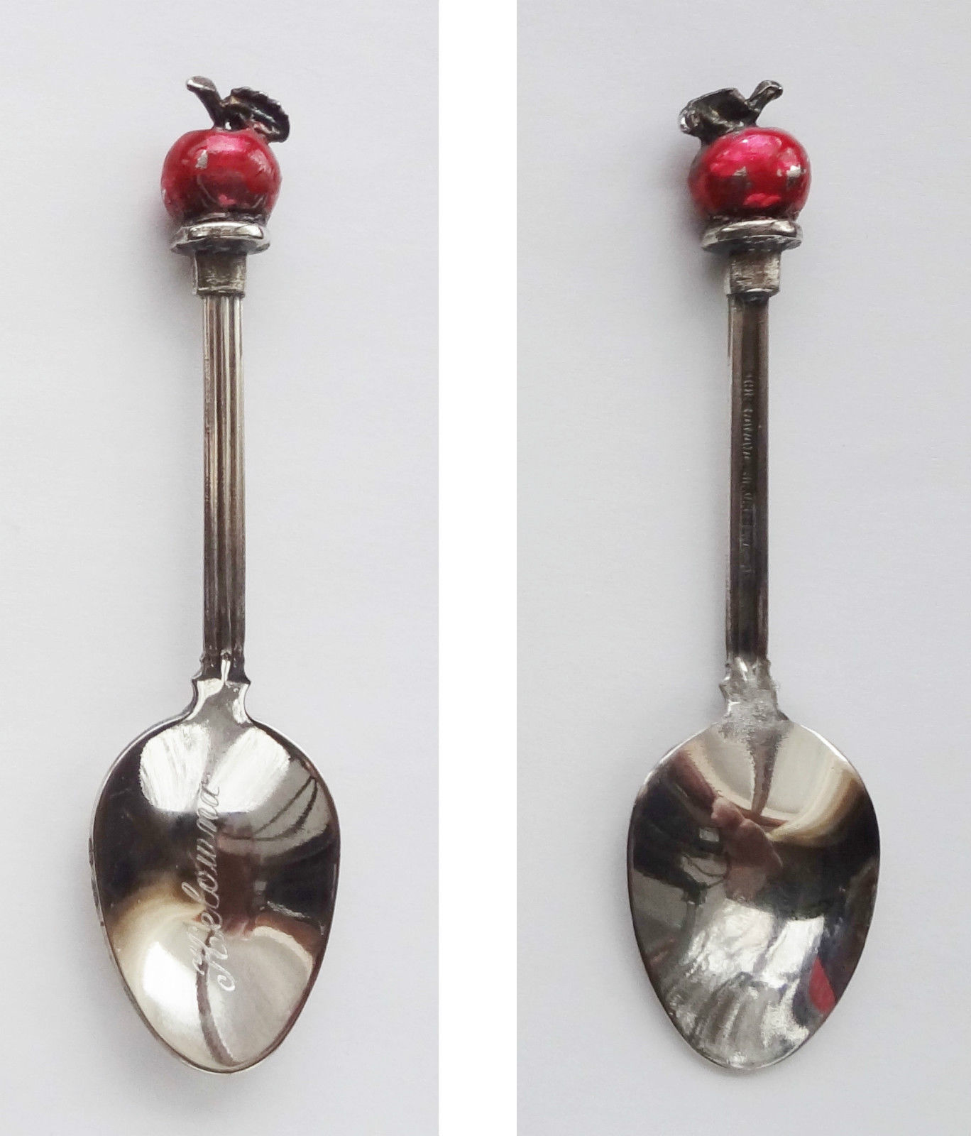 Collector Souvenir Spoon Canada BC Kelowna 3D Apple Figural Single