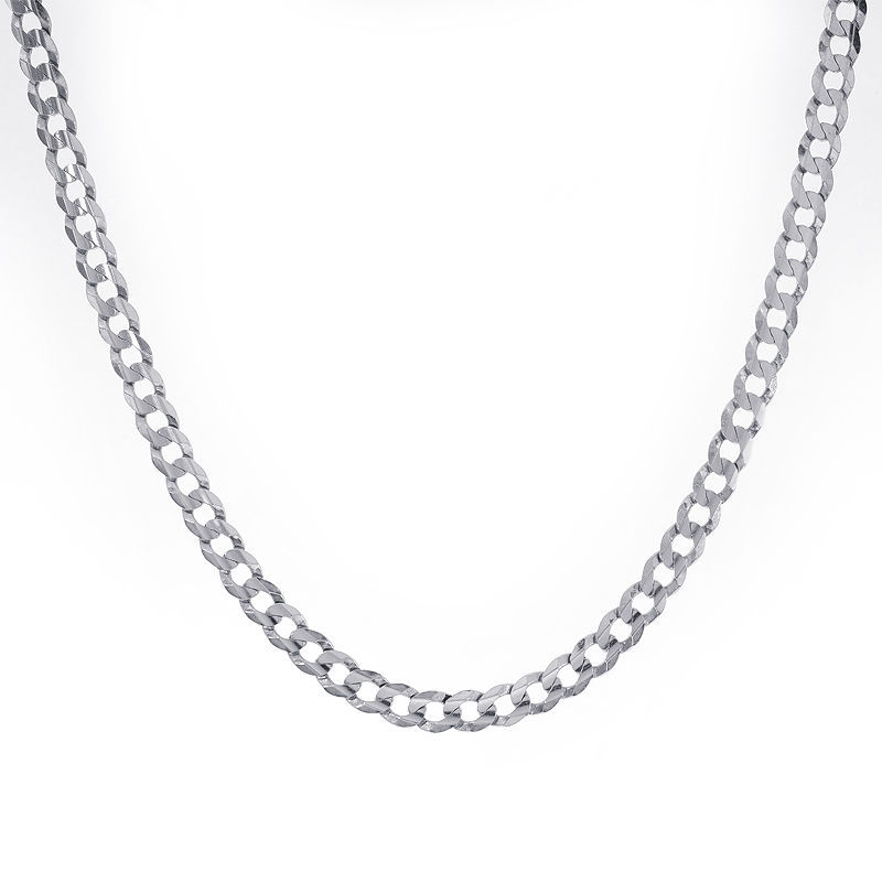 Mens 14K White Gold Cuban/Curb Solid Chain 20" Inches 24.8 Grams - $1,969.11