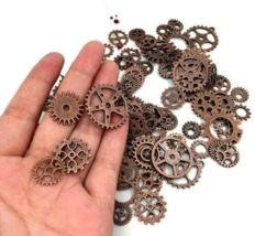 100g Red Copper Vintage Steampunk Gears - Antique Steampunk Gear Charms image 2
