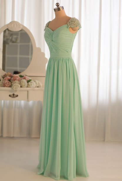 mint colored gown