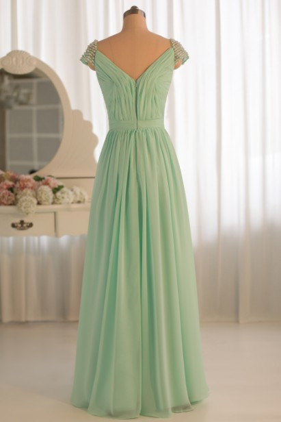 mint colored gown