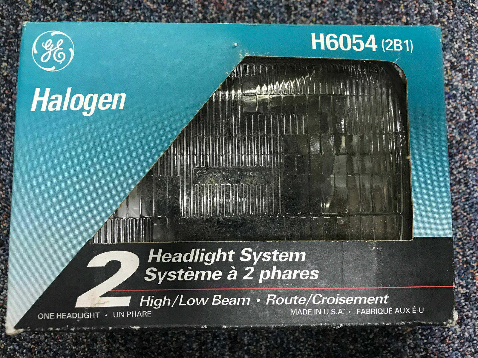 GE Halogen Headlight H6054 (2B1) High/Low Beam Rectangular 2 Headlight