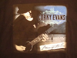 Corky Evans Man of the Sea Singer Folk Country Black T Shirt M - $15.14