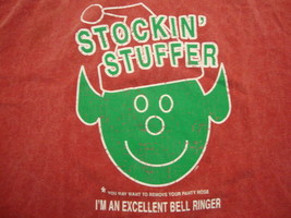 Christmas Elf Stocking Stuffer Bell Ringer festive holiday funny red T S... - $14.84
