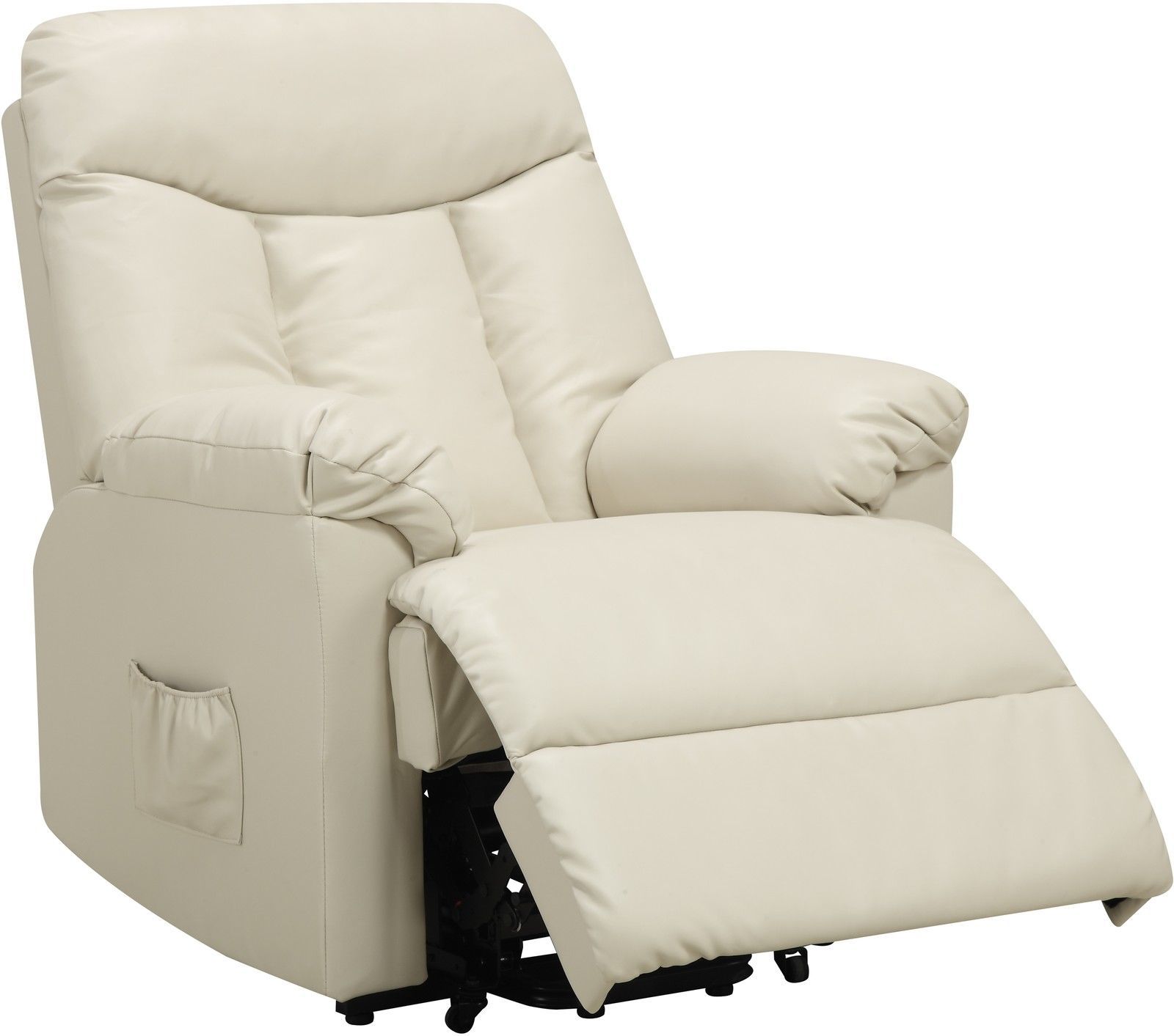 Electric Lift Chair Recliner Cream Leather Power Motion Lounge Seat ...