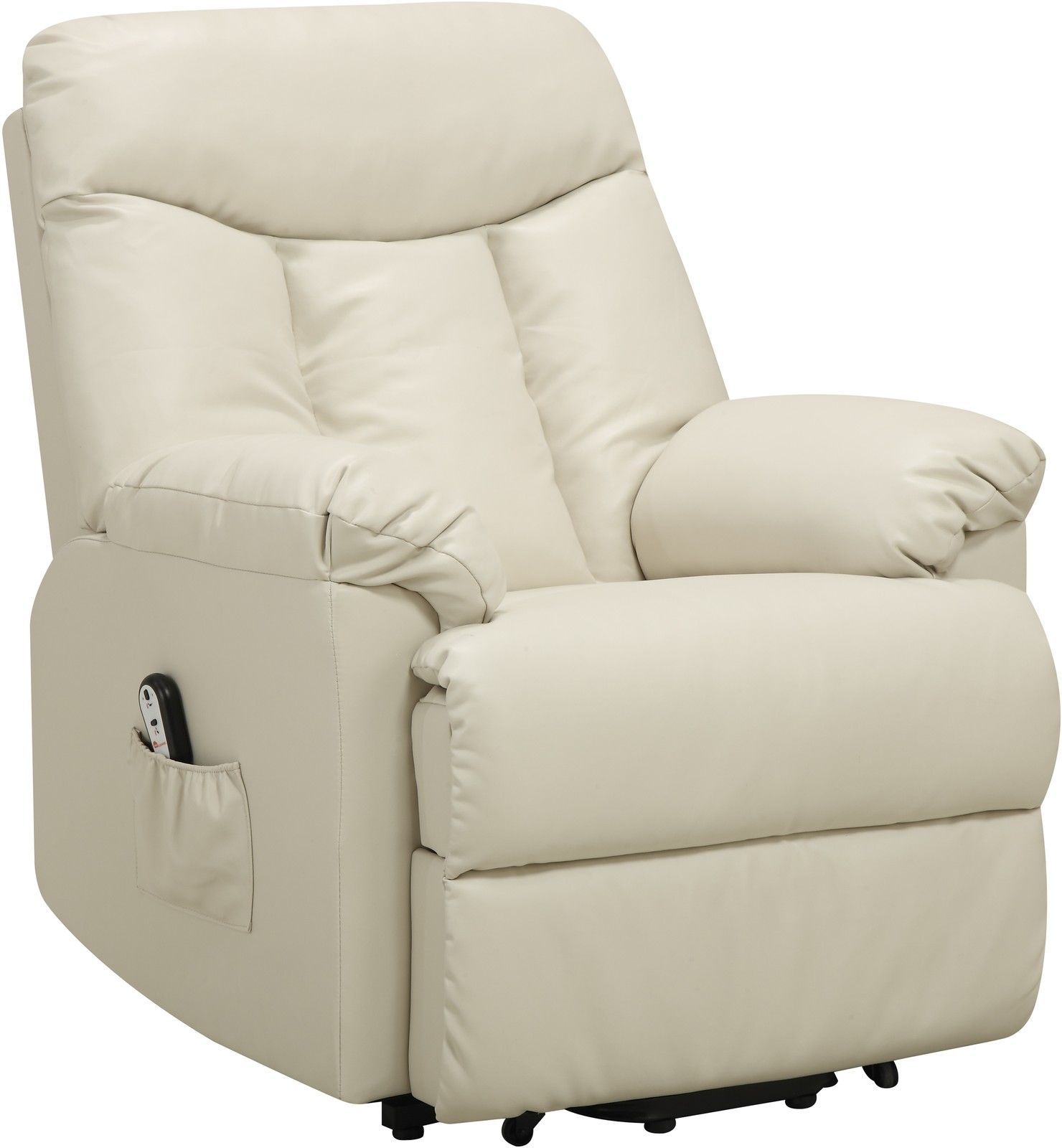 Electric Lift Chair Recliner Cream Leather Power Motion ...