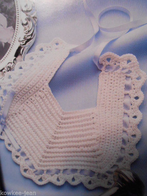 Crochet patterns for bibs, bonnets, booties, cowboy boots, booties, hats - $6.36