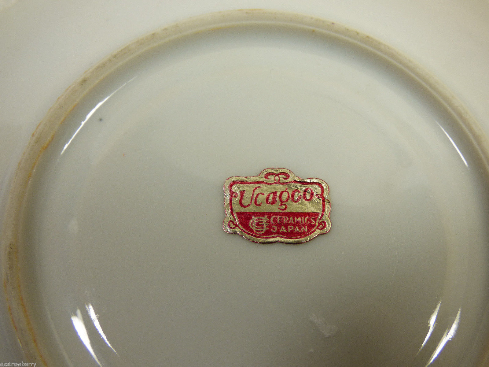 VTG UCAGCO Handpainted Porcelain China Japanese Saucer Gold iridescent roses Made in Japan