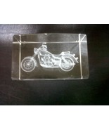 Harley Davidson Heavy Crystal Glass Paperweight 3D 3"L x 1 7/8"W x 1 7/8"D  NR - $25.00